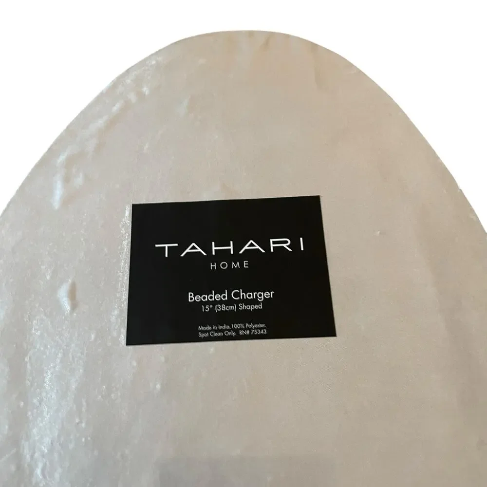 Tahari Home Easter Egg Basket Beaded Placemats 15in Spring Pastel Set of 2 New